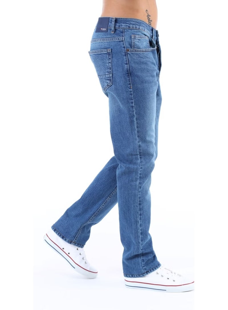 Cedy Denim بنطلون جينز رجالي بقصة واسعة وساق خنزير بخصر مرتفع مقاس C336 - Image 2